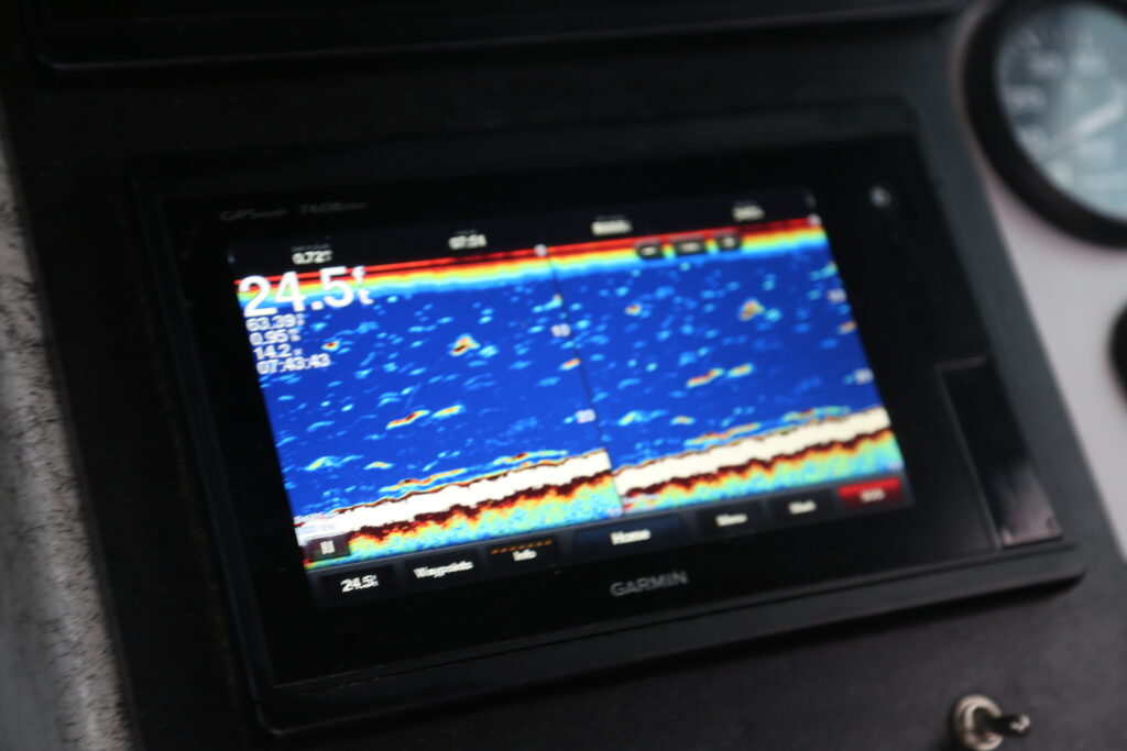 Sonar indicates where sharks might be found below the surface